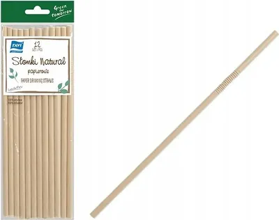 Image de 12 pailles en papier naturel