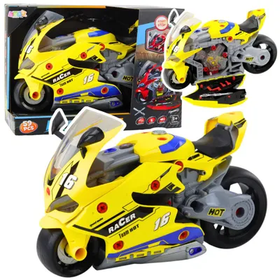 Image de Moto à pousser 2 en 1 jaune - Leantoys