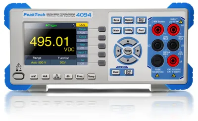 Zdjęcie produktu dla PeakTech P 4094 Multimetr stołowy - 55 000 zliczeń, wyświetlacz TFT, RS-232 - Precyzyjny miernik rzeczywistej wartości skutecznej (RMS) dla laboratoriów i przemysłu