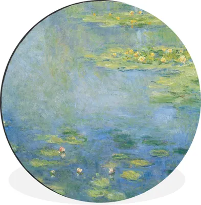 Produktbild von MuchoWow® Aluminium Wandkreis Seerosen - Gemälde von Claude Monet Ø 30 cm Wanddeko Modern Wohnzimmer - Wand Bild - Wohnzimmer - Runde Bilder - Alubilder - Kunst für zu Hause - Aluminium - Wanddekoration