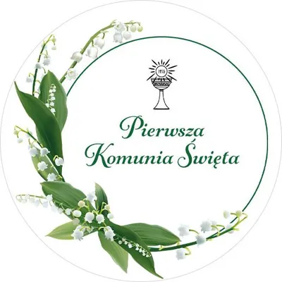 Imagen del producto de Calcomanía para la Primera Comunión, diseño "Flores de Mayo", 100 mm, 1 unidad.