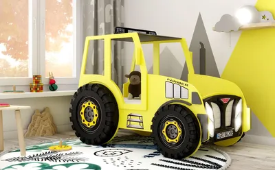 Produktbild von Kinderbett Traktor 90×180 cm – inkl. Matratze & Lattenrost, gelb