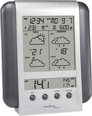 Obrázek produktu pro Meteostanice Meteotronic, předpověď počasí na 2 dny, stříbrno-šedá, včetně venkovního vysílače