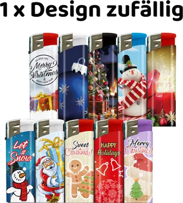 Produktbild von Atomic Elektronik Feuerzeug, Softflame, Weihnachtlich, Design zufällig