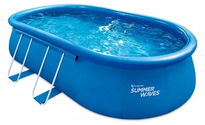 Produktbild von Summer Waves Quick Up Pool aufblasbarer Pool oval inkl. Zubehör Blau 549x305x107 cm