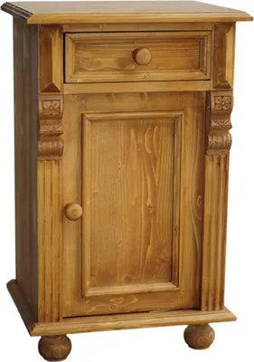 Produktbild von Casa Padrino Jugendstil Nacht Schrank Kommode mit Schublade und Schrankfach - Landhaus Shabby Chic Möbel - Massivholz Nachtschränkchen Barock