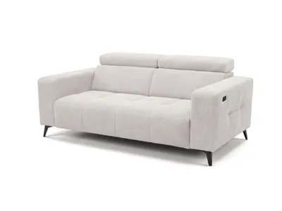 Produktbild von Nicolette-Sofa mit elektrischer Relaxfunktion, USB-Anschluss und verstellbaren Kopfstützen – Modernes Premium-Sofa