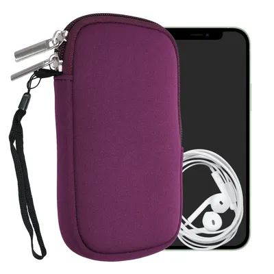 Produktbild von kwmobile Handytasche für Smartphones S - 4,5" - Neopren Handy Hülle Brombeere - Handy Tasche 14,4 x 8,3 cm Innenmaße