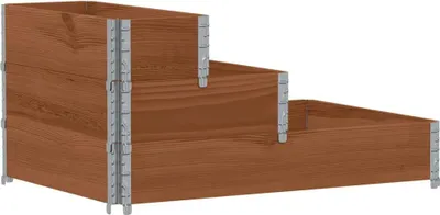 Obrázok produktu pre vidaXL Paletový horný rám 3-násobný hnedý 120x80 cm z masívneho borovicového dreva