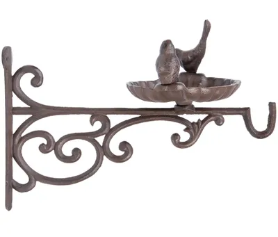 Image de Mangeoire avec crochet - L 35 x l 23,7 x H 24,5 cm - Marron