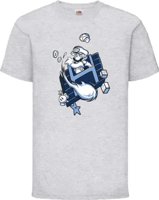 Produktbild von Kinder T-Shirt Japan Animation Manga Anime Comics Game Mario Fun Fire ball Var-006 Game Mario Fun Fireball, 12-13 Jahr - 152 / Grau