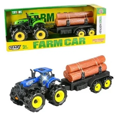 Image de Tracteur avec remorque et bois, LED et son