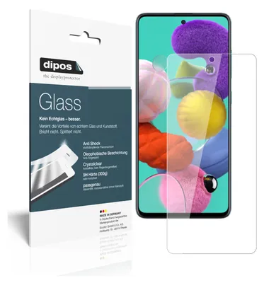 Zdjęcie produktu dla 2x folia ochronna do Samsung Galaxy A51 - folia antywstrząsowa 9H dipos Glass z tworzywa sztucznego