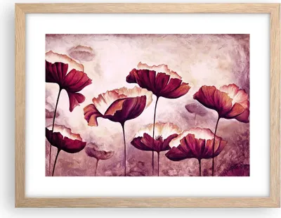 Produktbild von Gerahmtes Poster - Rahmen in heller Eiche - Mohn Blume Wiese - 40x30 cm - Wand Bild - Wanddeko - Wandbilder - Kunstposter - Wandposter - Bilderrahmen - Bilder - Kunstdruck - Wandbild - P2NAA40x30-3934