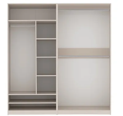 Produktbild von Marmex TRES A, offener Kleiderschrank mit Kleiderstangen, Einlegeböden für Kleidung, ohne Türen für Schlafzimmer, Ankleidezimmer 190x206x51, graubeige