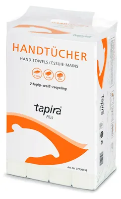 Produktbild von Tapira Handtuchpapier Plus, 240 x 230 mm, V-Falz, weiß