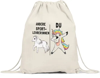 Produktbild von Andere Sportlehrerinnen Du Turnbeutel Gymsack  Pferd Einhorn Humor Lustig Unicorn Geschenk Apotheke
