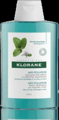 A bottle of Klorane shampoo with mint.