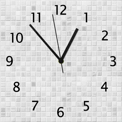 Produktbild von Wallario Design Wanduhr Fliesen im Bad weiß-grau aus Echtglas, Größe 30 x 30 cm