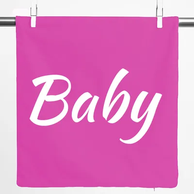 Produktbild von Huuraa Kissenbezug Baby Schriftzug 40x40cm Fuchsia Baumwolle Dekokissenbezug Geschenkidee