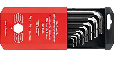 Produktbild von 6kt.-Winkelschraubendreher-Satz DIN911 5/64-3/8"FORMAT