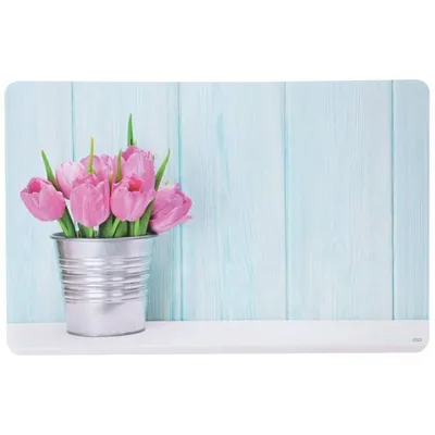 Produktbild von 6er Set Platzsets, Tischsets TULPEN blau 43x28cm Kesper