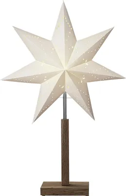 Produktbild von STAR TRADING Standleuchte Stern Karo Mini Akazie/Papier