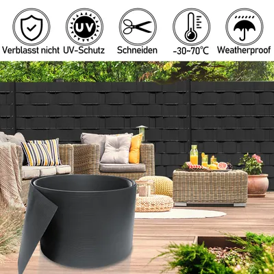 Produktbild von SWANEW Sichtschutzstreifen Sichtschutzmatte Hart PVC 2.5mx19cm Anthrazit UV-bestädig 1.35mm 40X