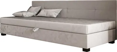 Obrázok produktu pre Pilloline box spring posteľ DYLAN BIZ 80x195 kompletný set s matracom Bonell, čalúnená posteľ so zásuvkami - sivá, MONOLITH 84