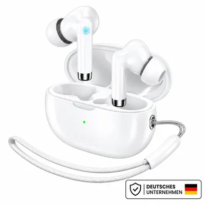 Produktbild von In-Ear Kopfhörer Bluetooth inkl. Ladeetui und USB-C Ladekabel kompatibel mit iPhone,Air Pods, Samsung, Android – Weiß