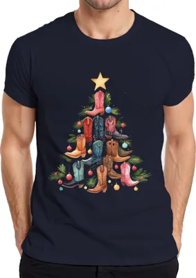Produktbild von Stiefel Weihnachtsbaum - Weihnachten Weihnachtsgeschenk Christmas Herren T-Shirt, Navy, S