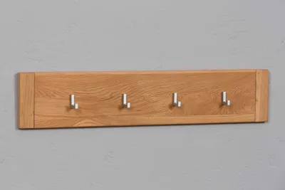 Produktbild von Wandgarderobe Hakenleiste Wildeiche Massivholz geölt, Basel