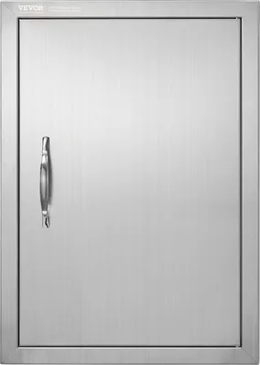 Immagine prodotto di VEVOR porta di accesso al barbecue, 432 x 610 mm, porta singola per cucina esterna, porta da incasso in acciaio inox, porta verticale a parete con maniglia, per isola barbecue, stazione barbecue, mobile esterno