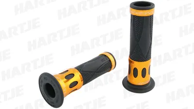 Produktbild von Progrip Griffgummi 728 Gold / Schwarz Offen Paar Ø22/25mm Länge 122mm