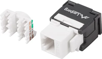 Produktbild von LANBERG Keystone Modul RJ45->LSA CAT.6A UTP 180° werkzeuglos
