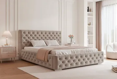 Produktbild von Polsterbett "Camelia" 120x200–200x200cm Chesterfield mit Bettkasten & Stauraum