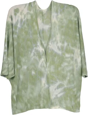 Produktbild von styleBREAKER Damen Feinstrick Cardigan Weste mit Batik Muster, 3/4 Ärmel, vorne offen, Strand, Festival, Kimono 08010080