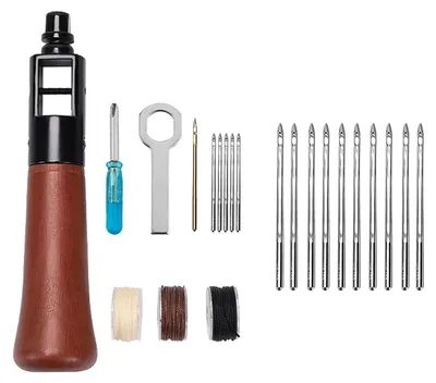 Produktbild von Leder Nähset mit 10 Titanbeschichteten Nadeln 0.55mm
