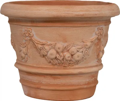 Produktbild von Terrakotta Vase 40x40x30cm - Vase Boho deko - Blumenvase handerbeit - Kleine Tontöpfe  Italy - Vase Vintage für Garten und Interieur