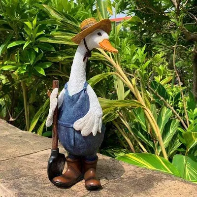 Produktbild von Famanu Gartenfigur Entenpaar - Handgemachte Deko für Garten und Terrasse