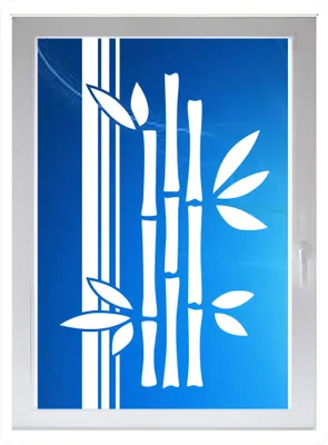 Produktbild von INDIGOS UG - schöne Bambus - Farbe: weiss - 96x54 cm - Sichtschutzfolie - Fensterfolie - Glasdekorfolie - für die Küche, schöne Bambus ans Fenster