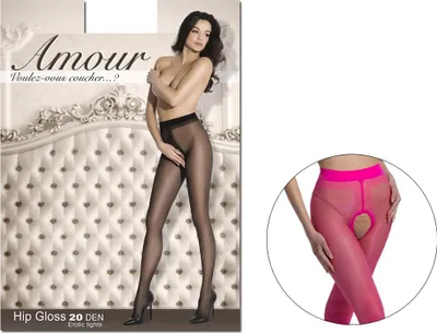 Produktbild von Glänzende rosa löchrige Strumpfhose 5-6 Viva Magenta