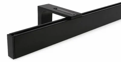 Produktbild von Gardinenschiene Innenlauf auf Maß 1-läufig Schwarz - Serie Loft – Wandträger / 60cm