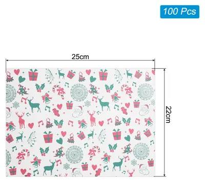 Produktbild von 100stk Weihnachts Wachs Papier Bl?tter fš¹r Lebensmittel Verpackung Lebensmittel Picknick Papier Sandwich Verpackung Papier fš¹r Lebensmittel Korb Einlage F