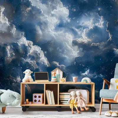 Produktbild von Vlies Fototapete - Astronomical Wonders: Clouds and Stars in Harmonious Combination 200x140 cm Muster b-H-10057-a-a