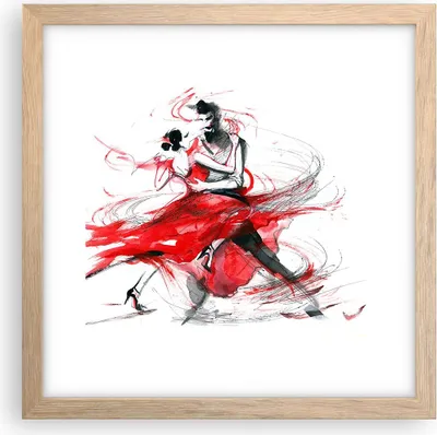 Produktbild von Gerahmtes Poster - Rahmen in heller Eiche - Tanz Aktion Aktivität - 30x30 cm - Wand Bild - Wanddeko - Wandbilder - Wandposter - Bilderrahmen - Bilder - Kunstdruck - Wandbild - P2NAC30x30-3052