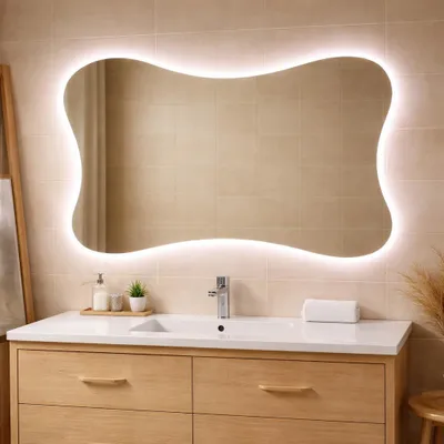 Immagine prodotto di Specchio sagomato + cornice retroilluminata a led 120x90