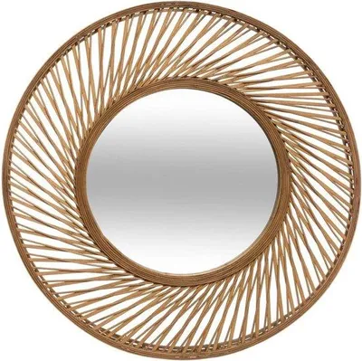 Produktbild von Famanu Wandspiegel Rund 72 cm mit Bamboorahmen - Natürliches Material