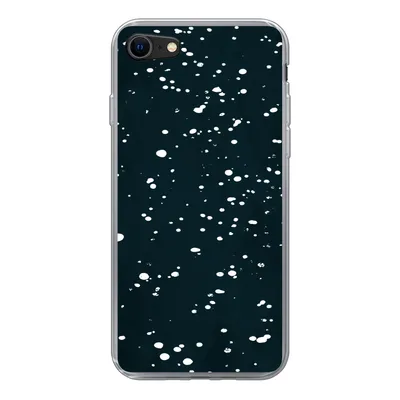 Produktbild von MuchoWow® Handyhülle Schutzhülle Hülle für iPhone SE 2020 Polka dots - Schwarz - Weiß Silikon Softcase Handy Hülle - Kartenbesitzer