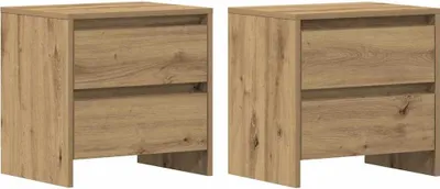 Imagen del producto de Armario de Noche 2 uds. Roble artisan 45 x 34 x 44,5 cm